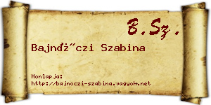 Bajnóczi Szabina névjegykártya