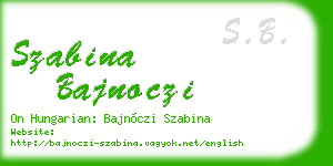 szabina bajnoczi business card